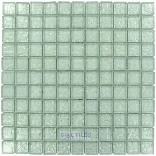 7/8" x 7/8" Glass Mosaic Tile in Ice Glitter