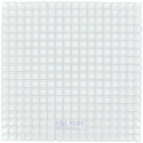 5/8" x 5/8" Glass Mosaic Tile in White