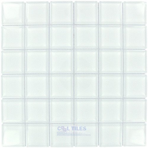 1 7/8" x 1 7/8" Glass Mosaic Tile in White