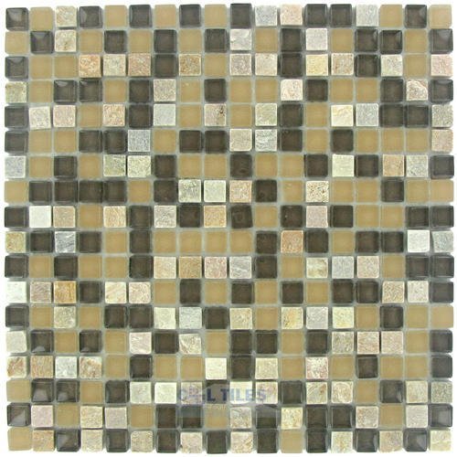 5/8" x 5/8" Glass and Stone Mosaic Tile in Mink Quarry