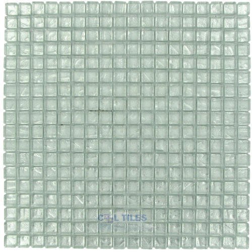 5/8" x 5/8" Glass Mosaic Tile in Ice Glitter