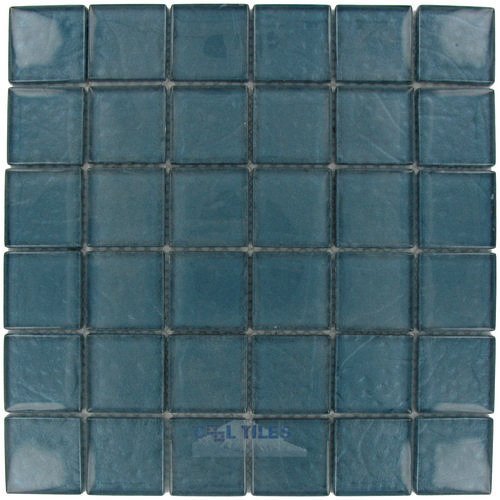 1 7/8" x 1 7/8" Glass Mosaic Tile in Steel Blue