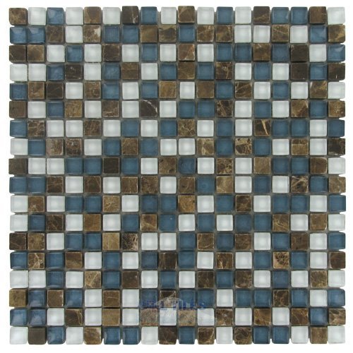 5/8" x 5/8" Stone & Glass Mosaic Tile in Montego Bay