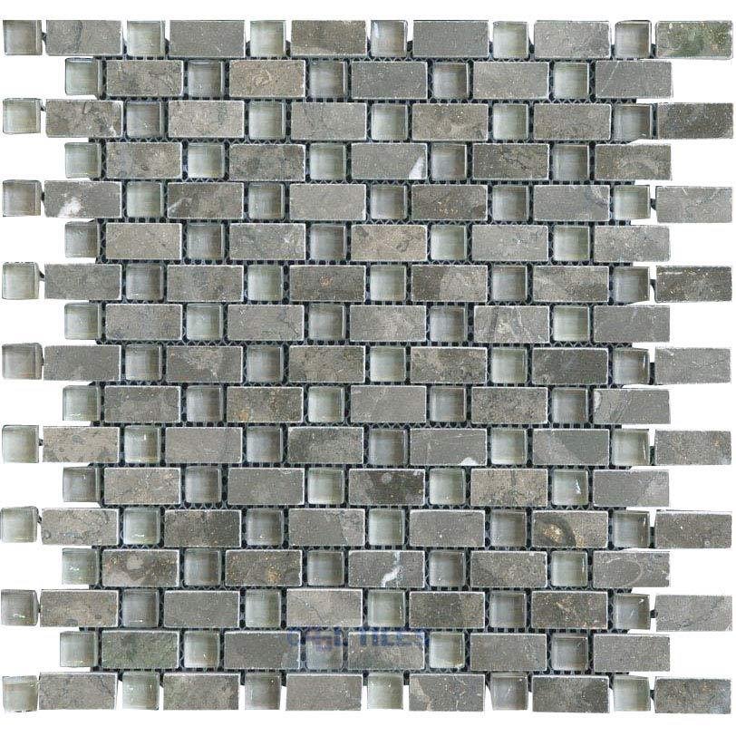 Glass and Stone Mosaic Tile in Silver Linings