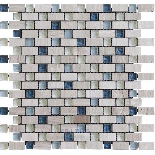 Glass and Stone Mosaic Tile in Blue Crush