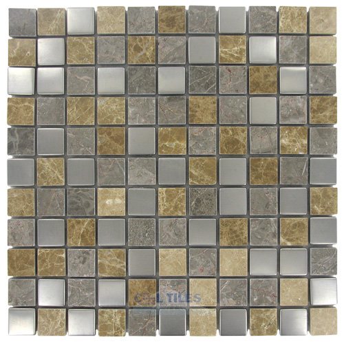 1" x 1" Mosaic Tile in Frosted Birch
