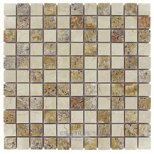 1" x 1" Stone Mosaic Tile in Pebble Beach