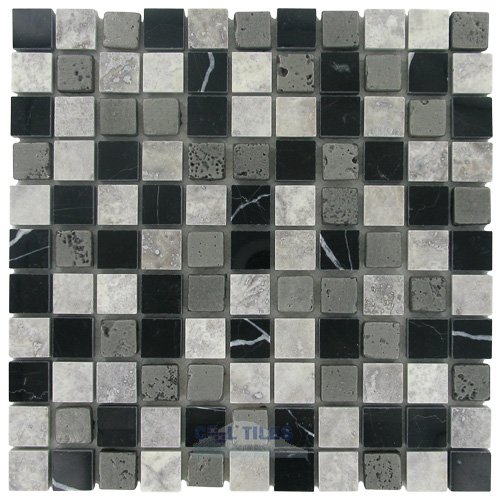 1" x 1" Stone Mosaic Tile in Silver Mine