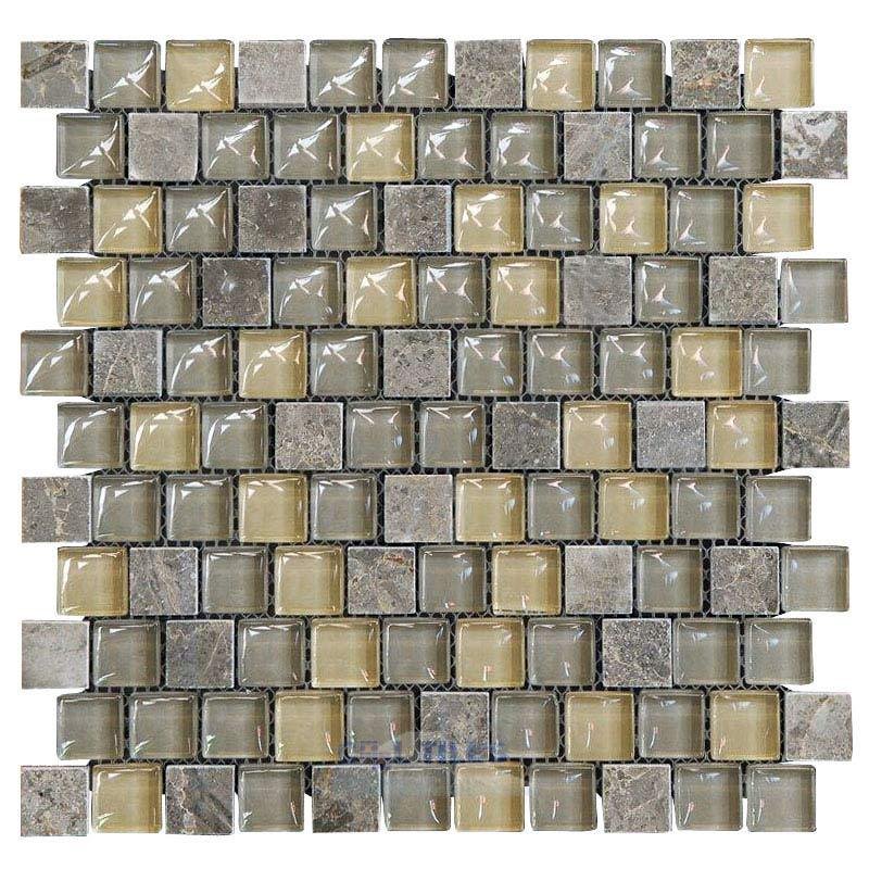 1" x 1" Brickset Mosaic Tile in Wellspring