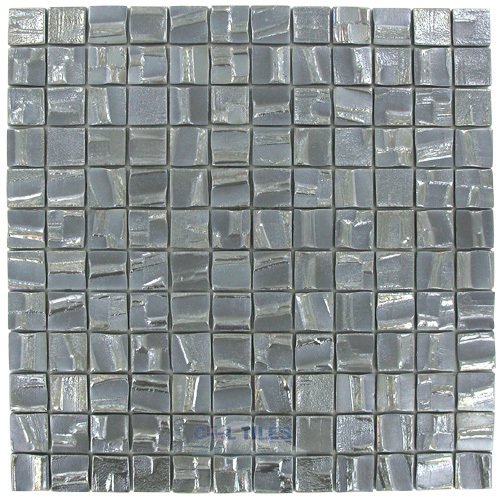 1" x 1" Recycled Glass Tile on 12 3/8" x 12 3/8" Mesh Backed Sheet in Galaxy