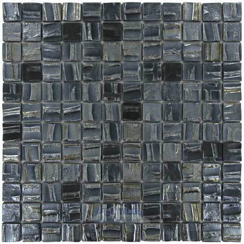 1" x 1" Recycled Glass Tile on 12 3/8" x 12 3/8" Mesh Backed Sheet in Pluto