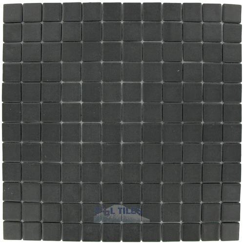 1" x 1" Recycled Glass Tile on 12 1/2" x 12 1/2" Mesh Backed Sheet in Charcoal Black