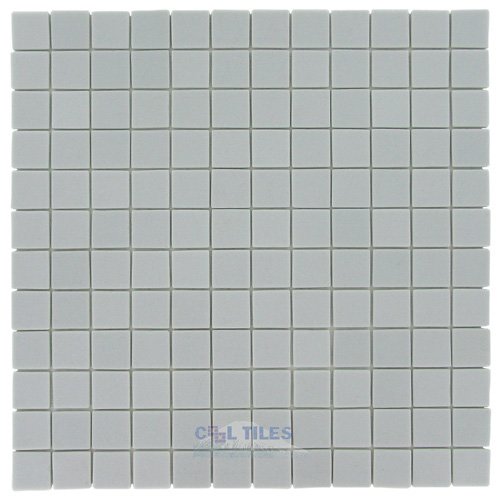1" x 1" Recycled Glass Tile on 12 1/2" x 12 1/2" Mesh Backed Sheet in Light Gray