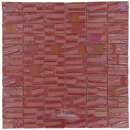 1" x 2" Recycled Glass Tile on 12 3/8" x 12 3/8" Mesh Backed Sheet in Mars