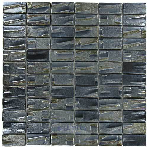1" x 2" Recycled Glass Tile on 12 3/8" x 12 3/8" Mesh Backed Sheet in Pluto