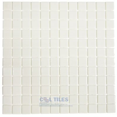 Recycled Glass Tile Mesh Backed Sheet in Ivory
