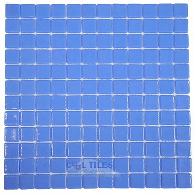 Recycled Glass Tile Mesh Backed Sheet in Celestial Blue