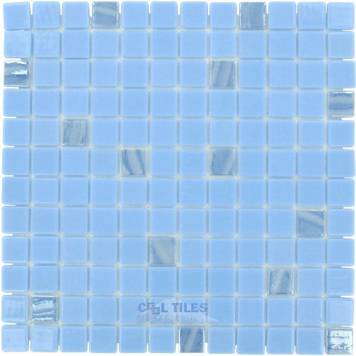 1" x 1" Color + Recycled Glass Tile in Gemstone
