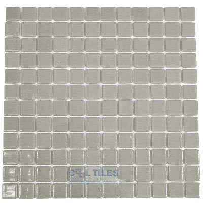 Recycled Glass Tile Mesh Backed Sheet in Grey