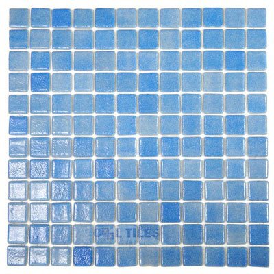 Recycled Glass Tile Mesh Backed Sheet in Fog Sky Blue Slip-Resistant