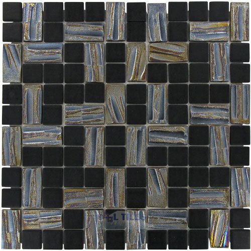 Recycled Glass Tile in Black Crater