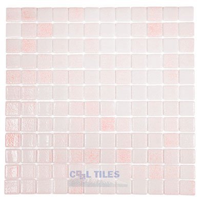 Recycled Glass Tile Mesh Backed Sheet in Fog Pink
