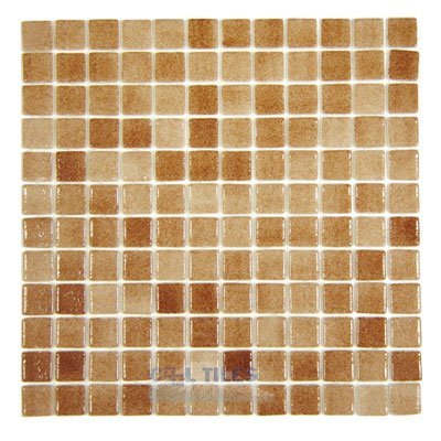 Recycled Glass Tile Mesh Backed Sheet in Fog Brown