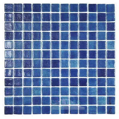 Recycled Glass Tile Mesh Backed Sheet in Fog Navy Blue Slip-Resistant