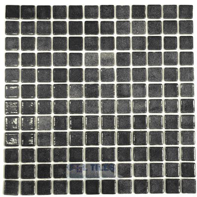 Recycled Glass Tile Mesh Backed Sheet in Fog Black
