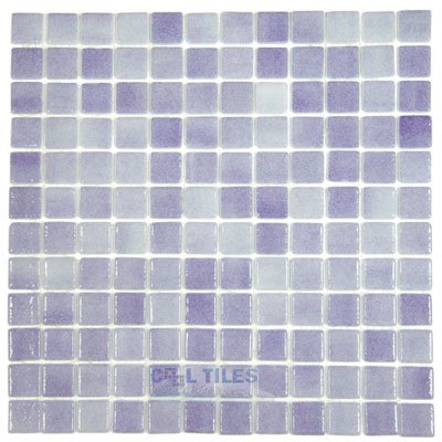 Recycled Glass Tile Mesh Backed Sheet in Fog Lilac