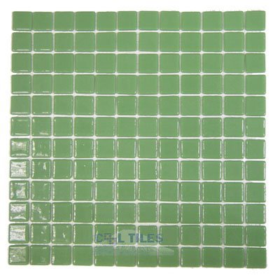 Recycled Glass Tile Mesh Backed Sheet in Light Green