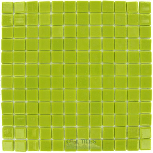 Recycled Glass Tile Mesh Backed Sheet in Pistachio