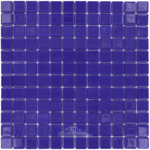 Recycled Glass Tile Mesh Backed Sheet in Navy Blue