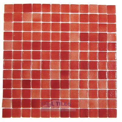 Recycled Glass Tile Mesh Backed Sheet in Fog Red