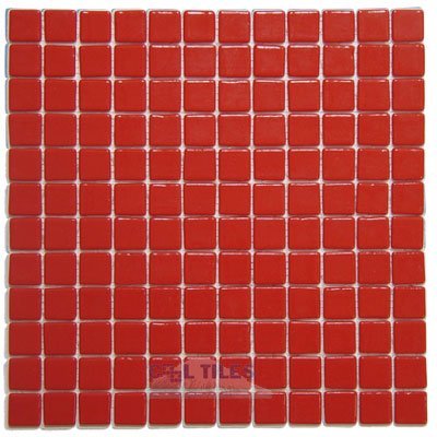 Recycled Glass Tile Mesh Backed Sheet in Red