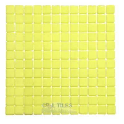 Recycled Glass Tile Mesh Backed Sheet in Lemon Yellow