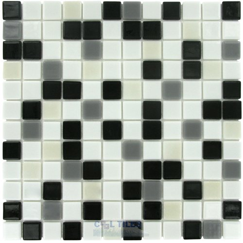 1" x 1" Recycled Glass Tile Meshed Backed Sheet in Luna de Castellon