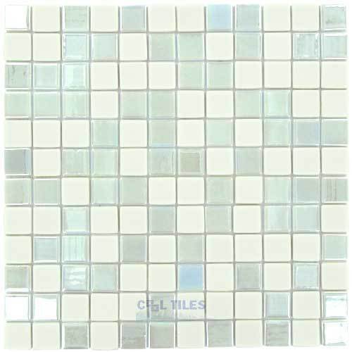Recycled Glass Tile Mesh Backed Sheet in Pearl Diamond