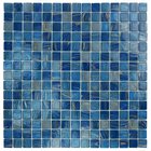 3/4" x 3/4" Glass Mosaics in Blue Copper Blend