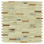 Marble Mosaic 11 1/4" x 12" Mesh Backed Sheet in Beige Marble Mosaic with Stainless Steel