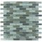 Illusion Glass Tile - 5/8" x 1 7/8" Brick Glass Mosaic Tile in Stormy Skys Clear