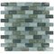 Illusion Glass Tile - 7/8" x 1 7/8" Brick Glass Mosaic Tile in Stormy Skys Clear