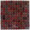 Mosaic Glass Tile by Vidrepur Glass Mosaic Titanium Collection Recycled Glass Tile Mesh Backed Sheet in Brushed Black / Red Iridescent